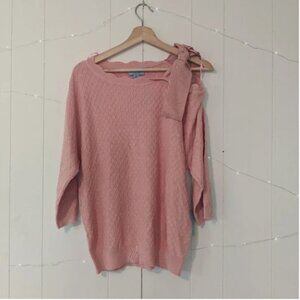 NWT CeCe Pink Bow Shoulder Sweater Medium